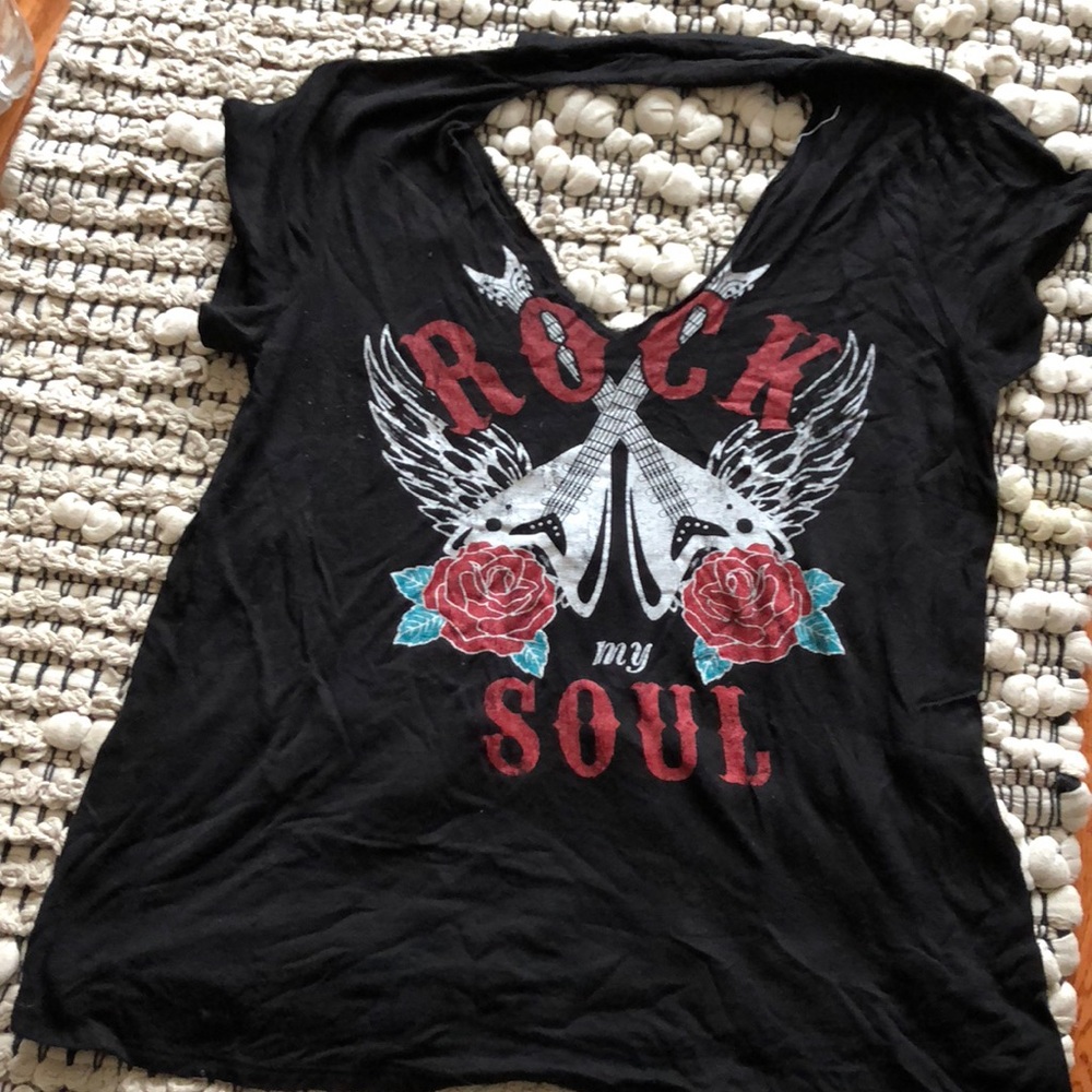 Trendy rock n roll collar top